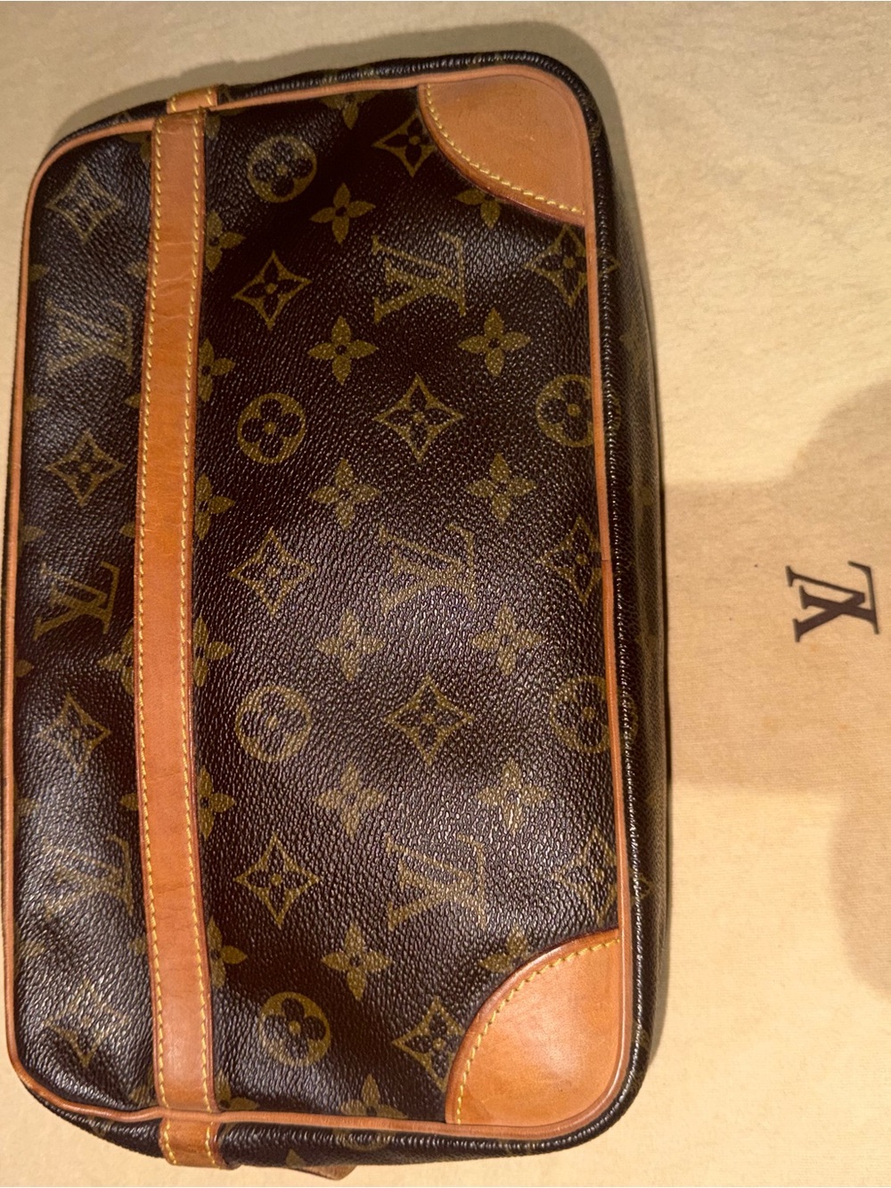 Louis Vuitton Monogram Canvas Travel Pouch in Brown
